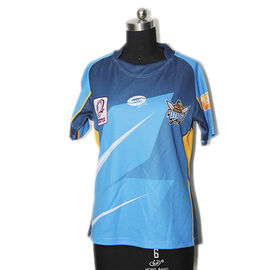 Round Collar Rugby Union Clothing Custom Sublimated Rugby Jersey Anti - Bacterial