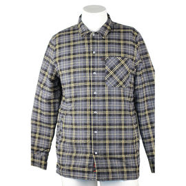 Long Sleeve Cotton Flannel Plaid Work Shirts With Company Embroidery Logo