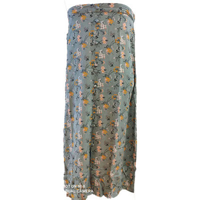 OEM ODM Elastic Waistline Viscose Flower Printed Skirt
