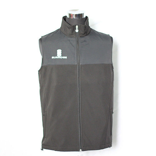 Grey Sleeveless Mens Softshell Jacket , Wind Resistant Full Zip Softshell Jacket